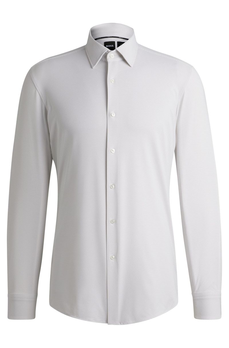 Camisa Slim De Jersey Elástico Para Desempenho Microestruturado