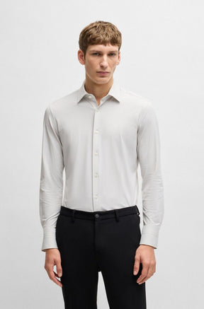 Camisa Slim De Jersey Elástico Para Desempenho Microestruturado