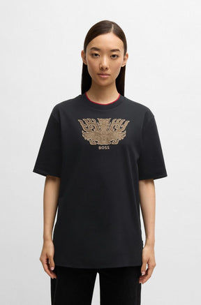 Camiseta Com Bordado Taotie