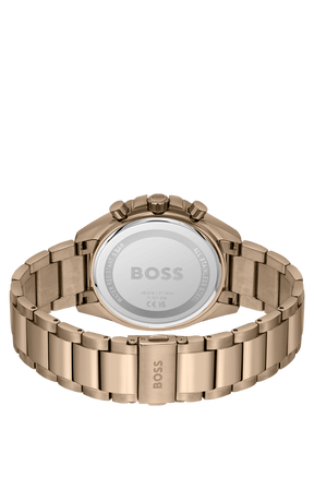 Relógio Cronógrafo Dourado Com Pulseira De Elos