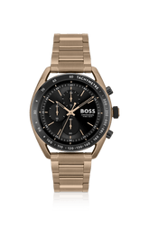Relógio Cronógrafo Dourado Com Pulseira De Elos