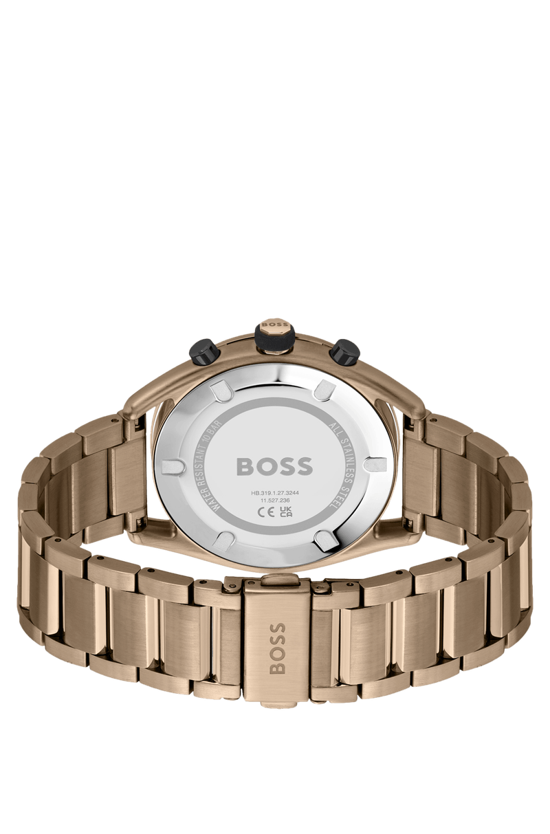 Relógio Cronógrafo Dourado Com Pulseira De Elos